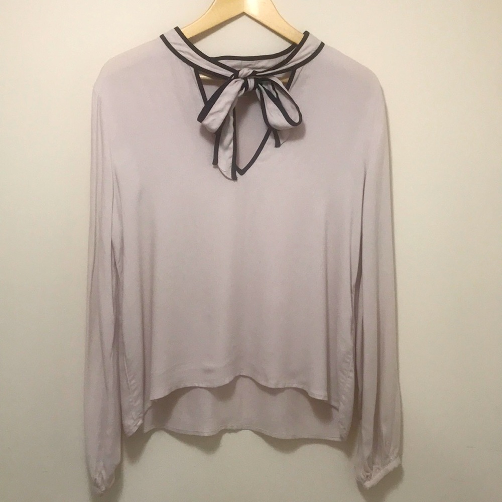 Forever 21 Tie-Collar Work Blouse